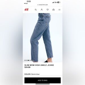 H&M MOM Jean never worn all tags